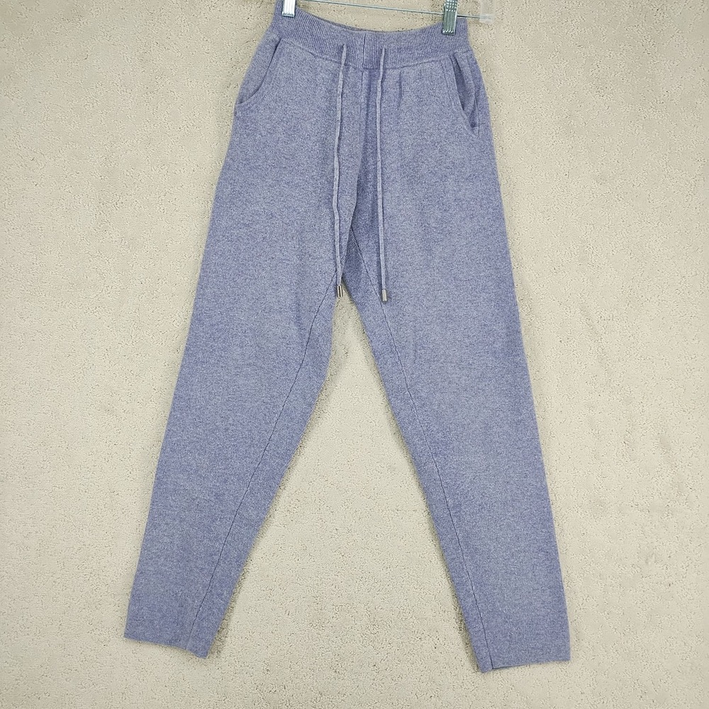 Ina Vokich Pants Womens S Cashmere Wool Blend Knit Jogger Tapered Cozy Lilac